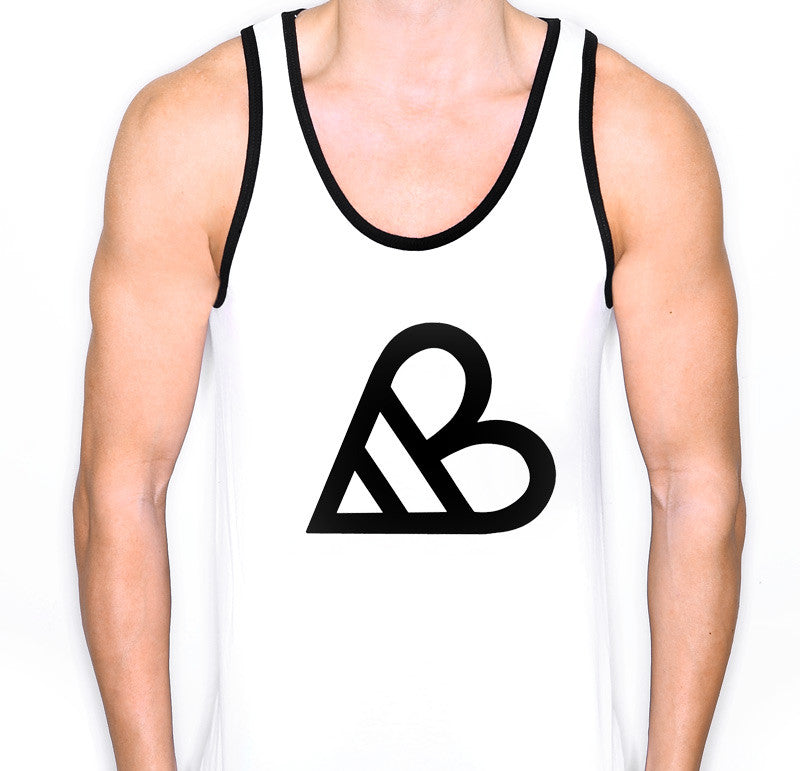 AB White/Black Logo Tank