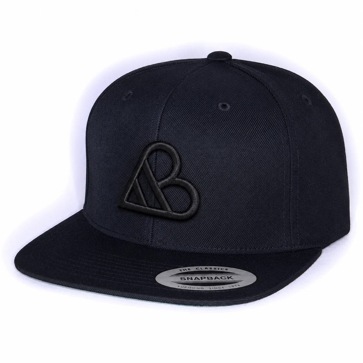 AB Logo Premium  Snapback Hat - Black & Black