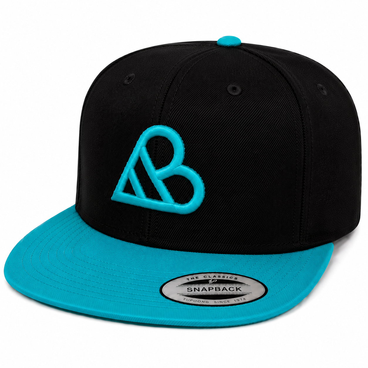 AB Logo Snapback Hat - Black & Teal